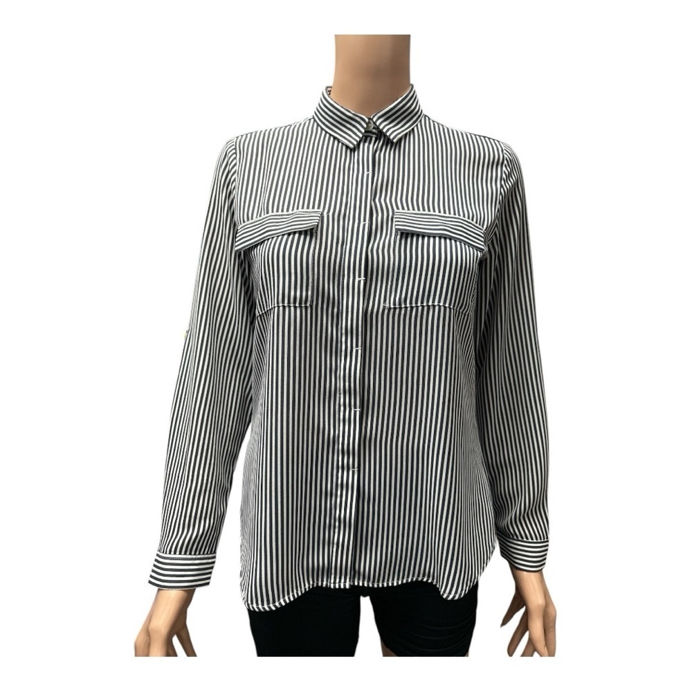 Loft Petites - EC - Striped Button-Up Shirt
